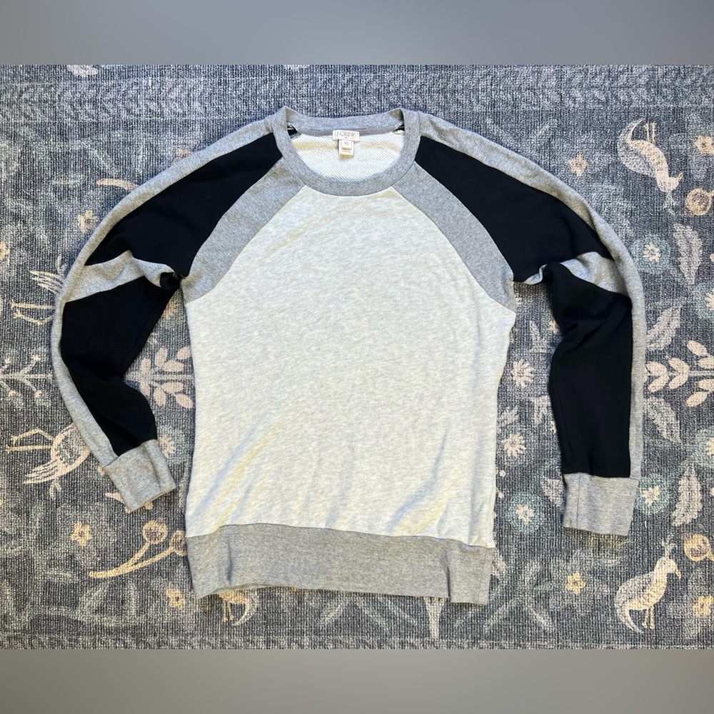 J.Crew color block sweatshirt, Heather, gray and black